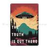 XFilesUFOVintageTinSign X Files Metal Tin Sign - "The Truth Is Out There" Retro UFO Aliens Design, Pub/Rusty Wall Decor