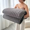 Affordable Luxury Solid-Color Double-Sided Fleece Blanket, Thickened Air-Conditioning Blanket, Nap Blanket, Sofa Throw