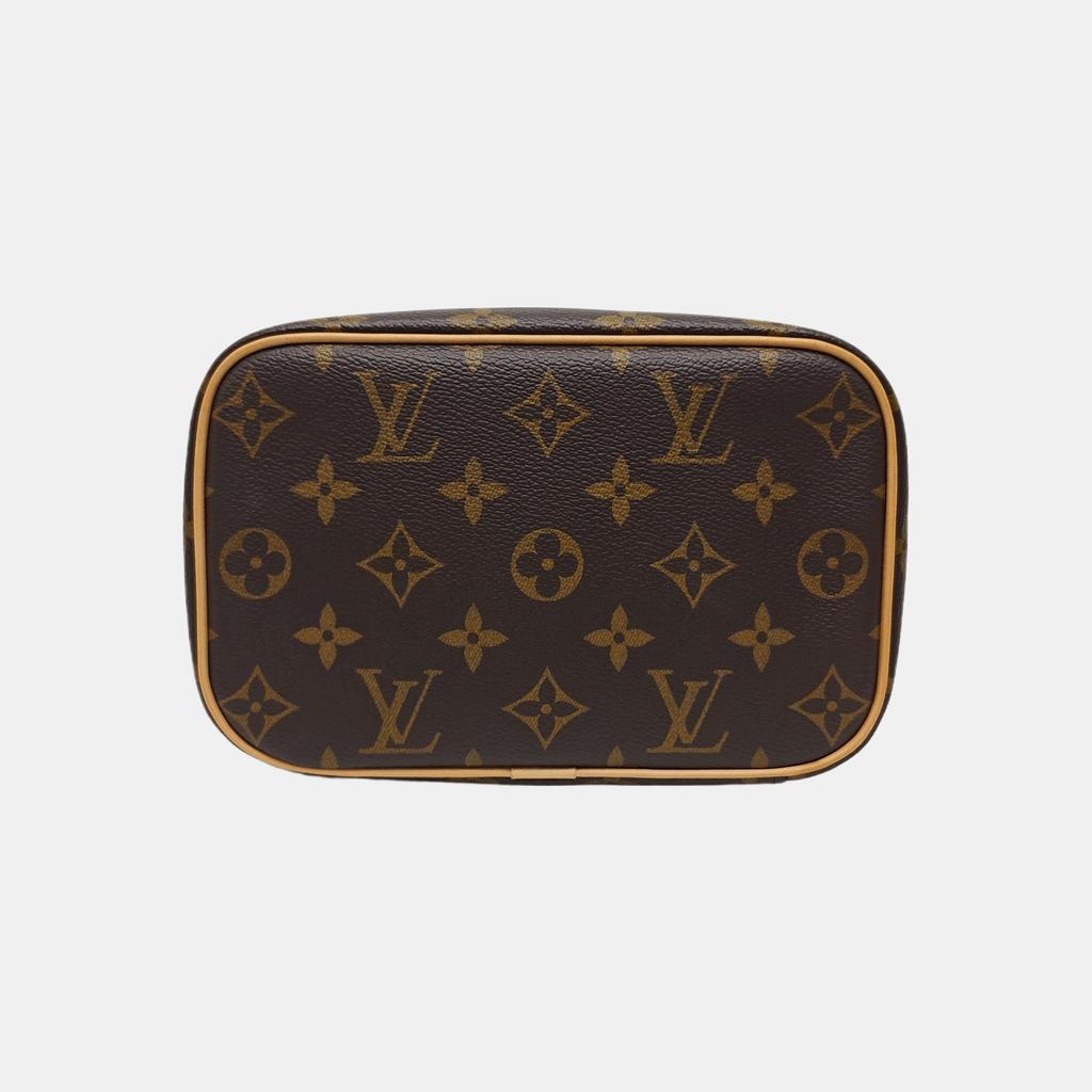 [Pre-Owned] Nice Elegant Shape Lv Monogram Metal Zipper Head Coated Canvas Makeup Bag Handbag Mini - Excellent #1RPE6W2
