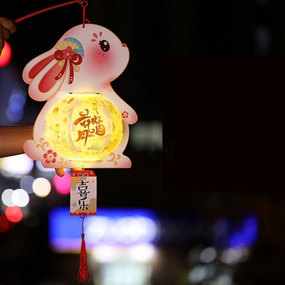 Hanging Mid-Autumn Festival Lantern Luminous Handheld Luminous Lantern Rabbit Lantern  Chidlren