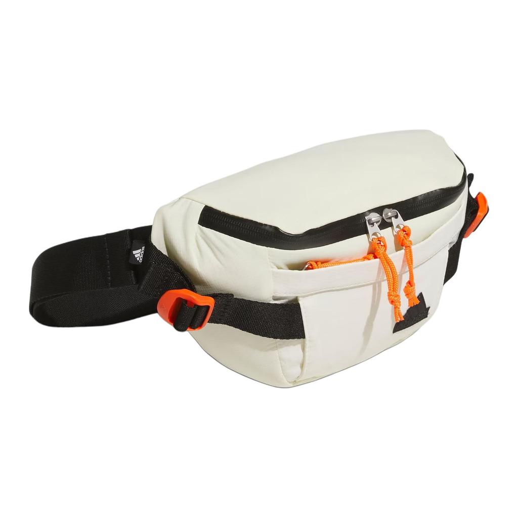 Adidas Adjustable Waist Belt With Two-Way Zipper Opening Small Waist Bag Unisex Waist Bag Ivory JJ2083