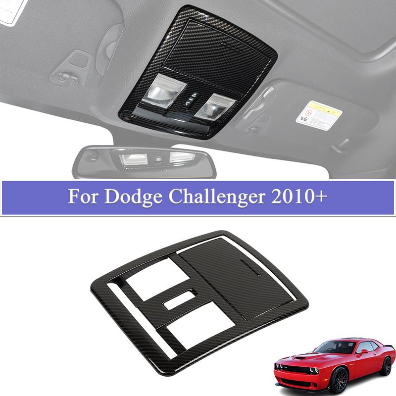 Front Reading Light Panel Decoration Cover Trim For Dodge Challenger 2010-2026 Carbon Fiber Interior Accessories Modified