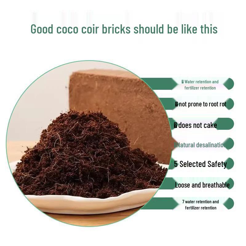 High-Foaming Coarse Coconut Coir Nutrient Soil Brick for Vegetables & Flowers