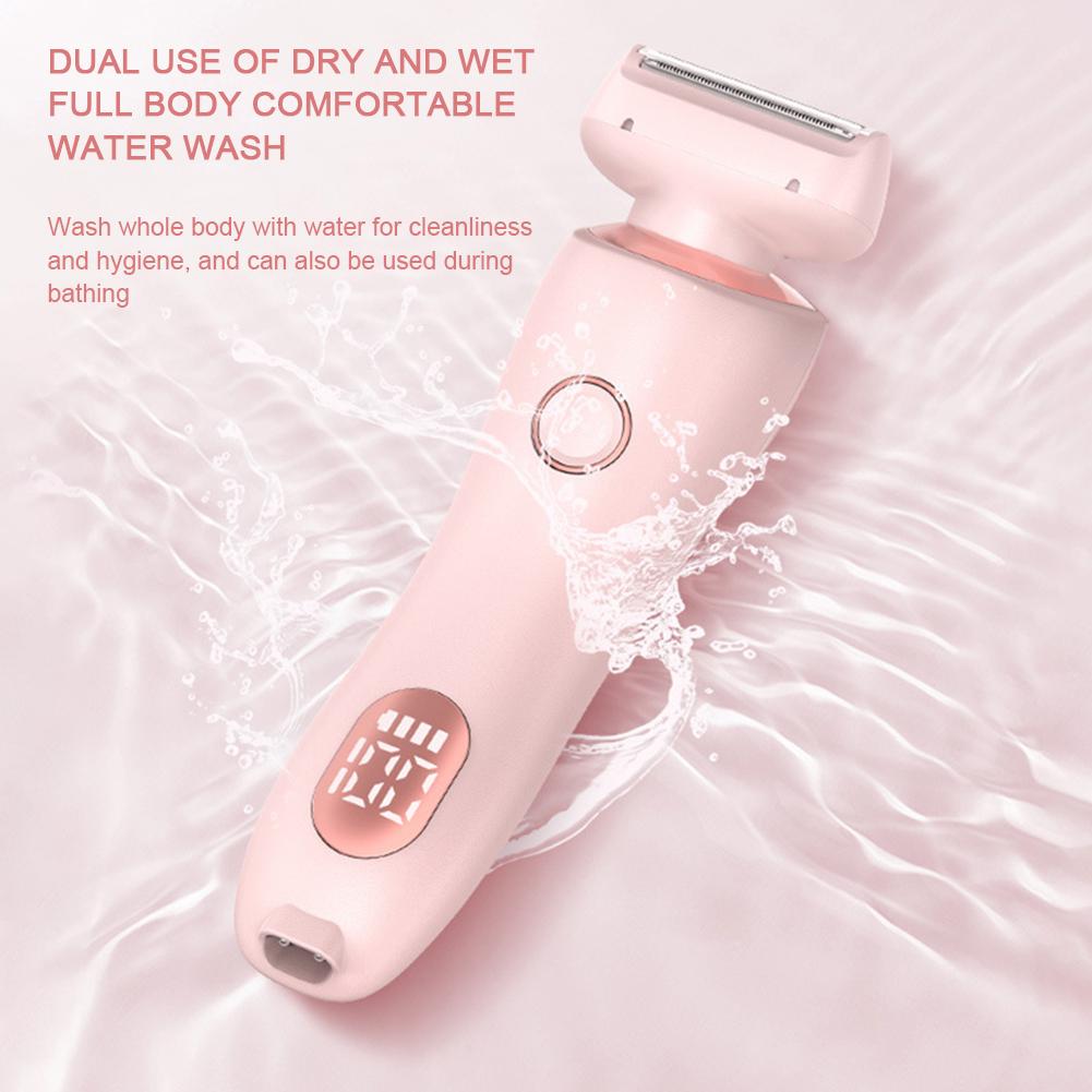 2 In 1 Bikini Trimmer Face Shavers Hair Removal for Underarms Legs Ladies Body Trimmer Electric Razors for Women IPX7 Waterproof