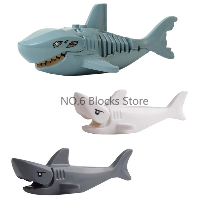 MOC Animali Blocchi da Costruzione Zoo della Foresta Tigre dai Denti a Sciabola Orso Alce Elefante Aquila Squalo Scimmia Leone Giocattolo Mini Mattoncino Regalo per Bambino S09
