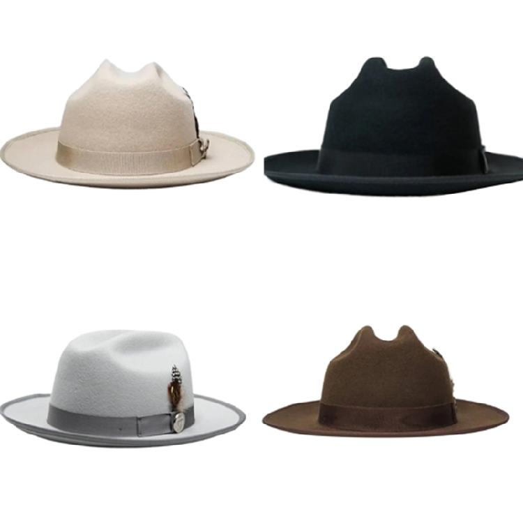 Elegant Woven Belt Hat Cosplay Costume All Matching Panama Hat Stage Performers Dancing Hat Adult Winter Warm Wool Hat