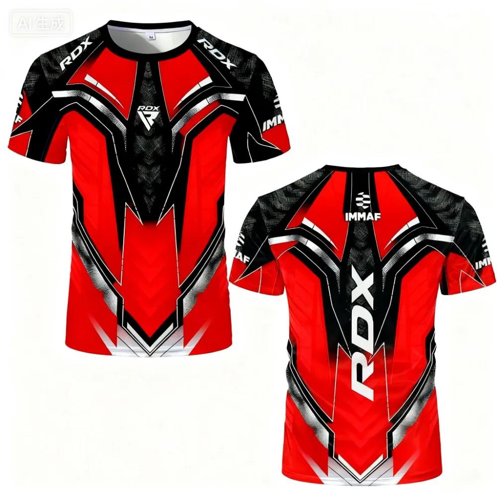 Outdoor Sport Kampfwettbewerb Fan Atmungsaktives T-Shirt Herren und Damen Lässig Rundhals Kurzarm Boxen Top