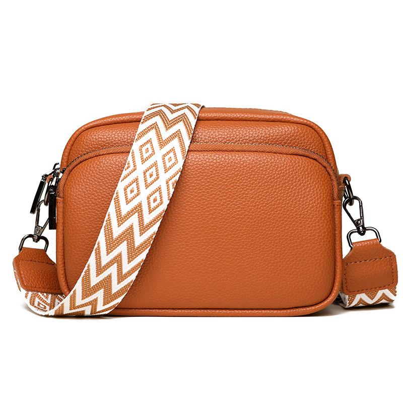 

DENK leather women s bag new trendy fashion niche shoulder messenger bag first layer cowhide small square bag