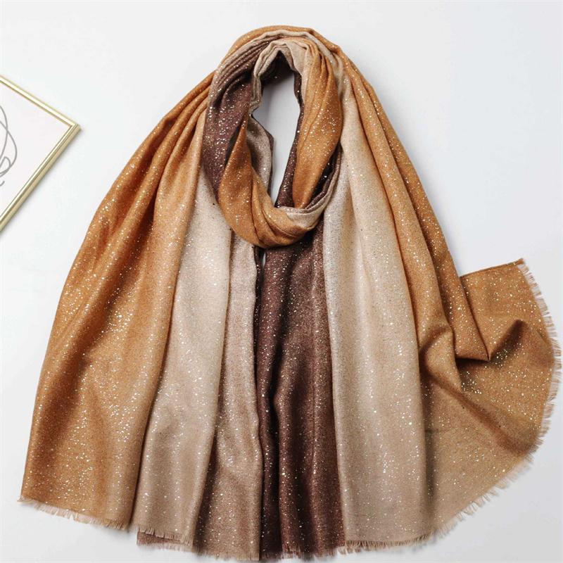 Winter Lurex Glitter Abstract Drawing Fringe Viscose Shawl Scarf High Quality Wrap Pashmina Stole Bufandas Muslim Hijab 180*90Cm