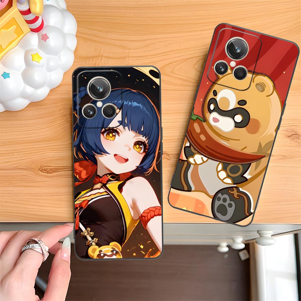 Game GI Xiangling Matte TPU Mobile Phone Case for Realme 15 14 13 12 11 10 9 Pro Plus T I Lite 5G Colorful Printing Cover