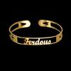 Atoztide Personalized Custom 10mm Letter Name Bracelet for Women Men Stainless Steel Hollow Bangles Birthday Jewelry Gift