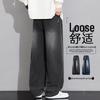 VANCAMEL Men's American Retro Gradient Loose Straight-Leg Jeans
