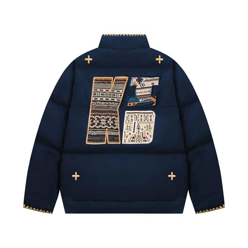 2025 Winter Ethnic Style Padded Jacket Men Women Loose Fit Thick Stand Collar Warm Coat Casual Bread Outerwear