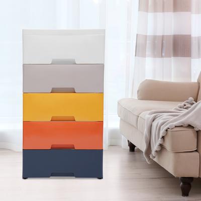 Plastic Drawers,Storage Cabinet with 5 Drawers,Closet Drawers Tall Standing Dresser Bedside Furniture & Night Stand End Table