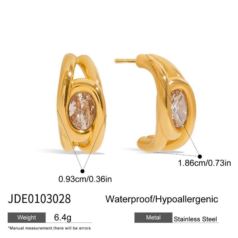 Stainless Steel Earrings - Luxurious and High-end Ear Accessories Featuring Diamonds. Titanium Steel Jewelry for Women.