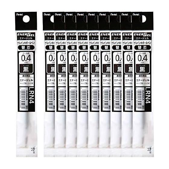 Pentel Ballpoint Pen Refill Energel 0.4mm XLRN4-A Black 10 Pieces