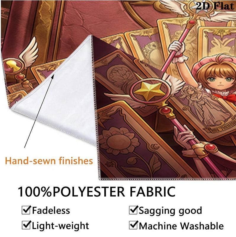 Cardcaptor Sakura Wall Tapestry Aesthetic Wall Hanging Printed Fabric Blanket Decorative Tapestries For Bedroom Living Room Home Decor