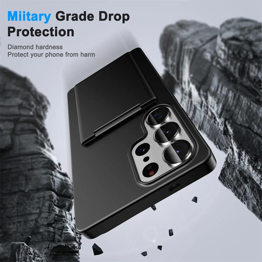 Wallet with Card Holder Phone Case for Samsung S25 Edge S25 S24 Ultra S23 Plus Shockproof Kickstand Protective Cover Case