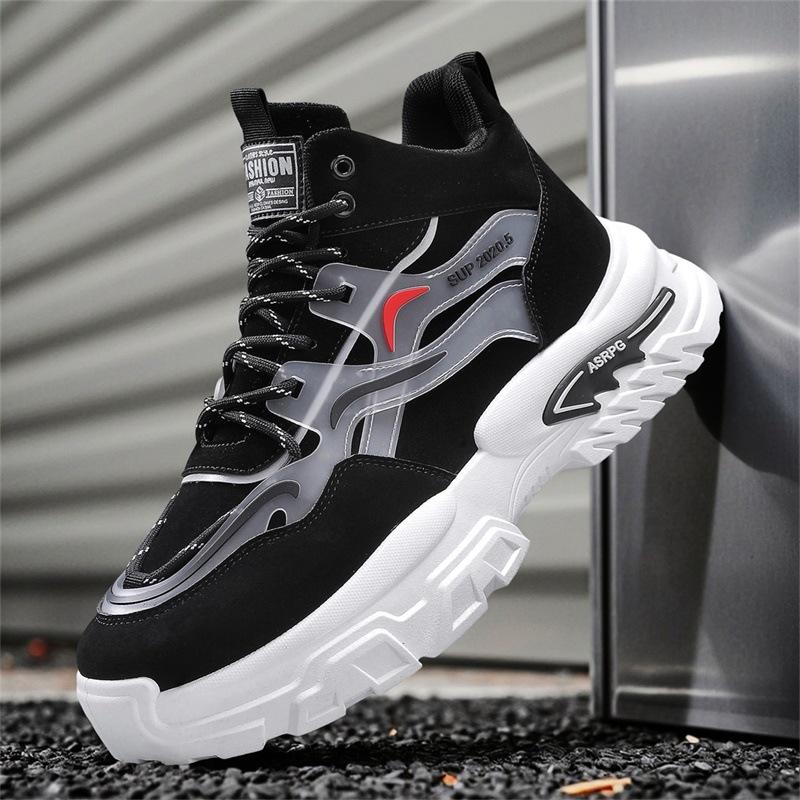 Ins Student Sports Casual Shoes Youth Outdoor Running Shoes High Top Platform Travel Shoes