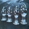 VaHppy Glass Anal Plugs Sex Toys For Gay Girl Backdoor Masturbator Spiral Twisted Threaded Transparent Adult Products SM BDSM