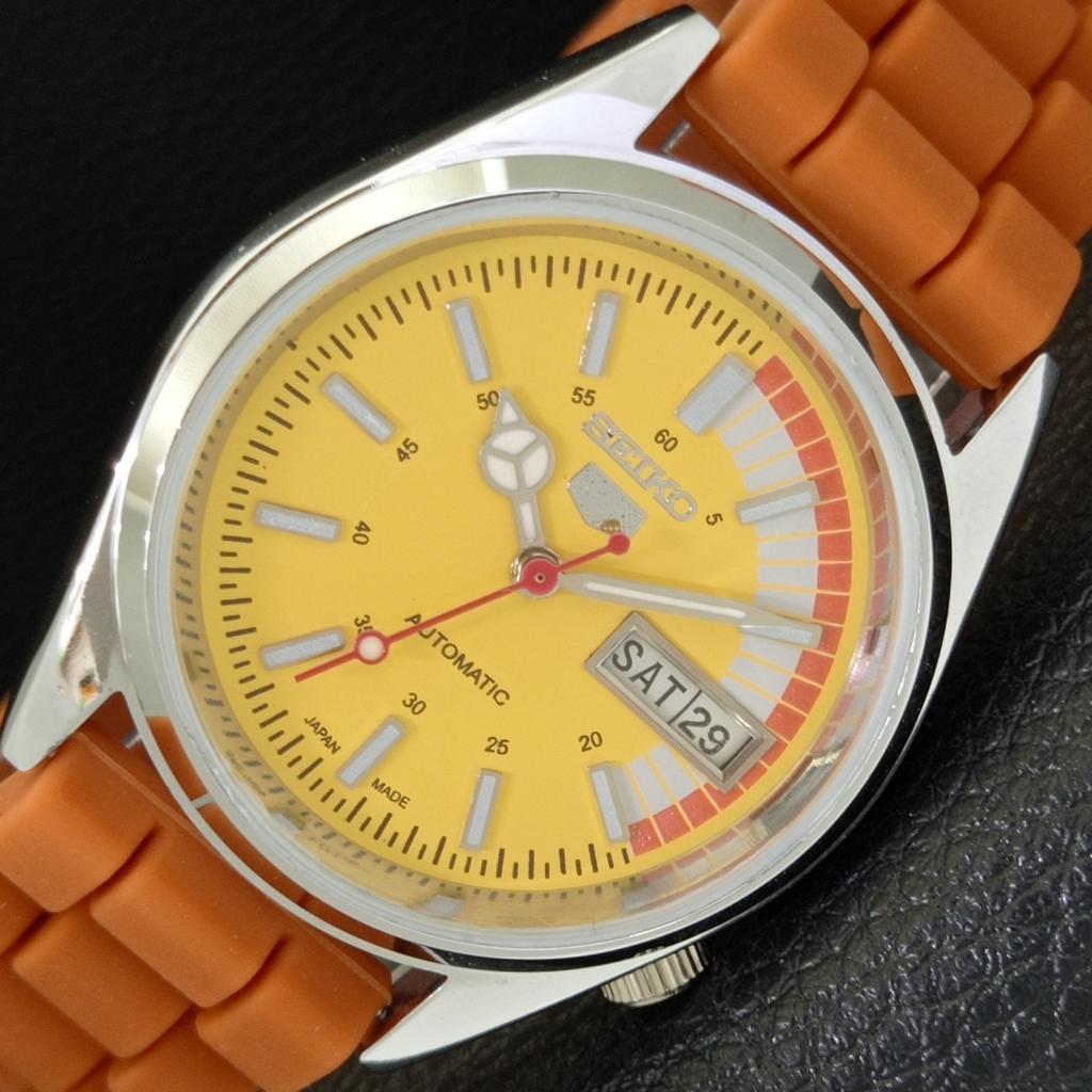 

REFURBISHED VINTAGE SEIKO 5 AUTOMATIC 6309A JAPAN MENS YELLOW WATCH a441133-4 Sk-a441133