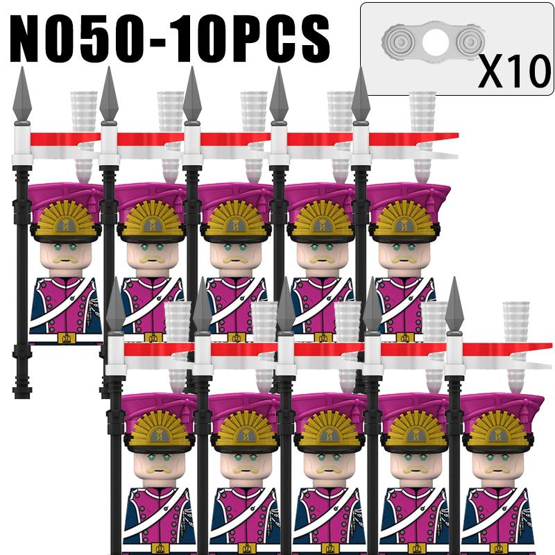 Kids Toys Napoleonic Wars Building Blocks 10pcs/lot Fusilier Lancer Soldiers Mini Action Figures Toys For Kids Christmas Gifts
