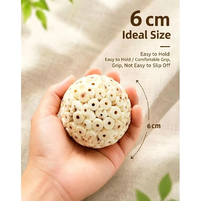 3PCS Sola Balls Bird Chew Toys, Natural Sola Wood Parrot Foot Toys, Shredding Foraging Toys for Small & Medium Pet Birds