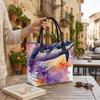  Watercolor Whale Print Tote Bag Casual Large Capacity Handbag for Daily Use