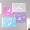 4pcs File Bags for Document Cute Cartoon File Holder Snap Button PVC Folder Pen Box Office Information Bag Student Stationery