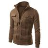 Mens Slim Fit Stand Collar Long Sleeve Coat Top Military Jacket For Stylish Look