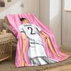 White jersey with "Hakimi" and number 2, set against a pink background. for all seasons blanket lunch break throw gift