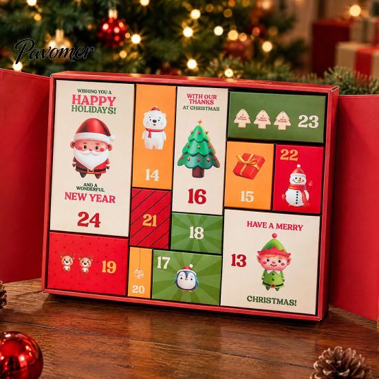 Reusable Gift Packaging Box Empty Advent Calendar Boxes to Fill, 12 Days Fillable Christmas Countdown Hard Cardboard Present Set, Holiday Numbered