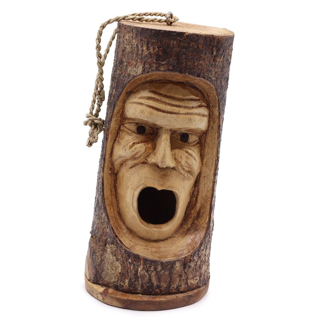 Tree Trunk Face – Bird House – Grumpy Old Man