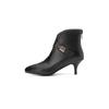 Spring Brown Black Women Ankle Boots Pointed Toe High Heel Small Big Size 32 45