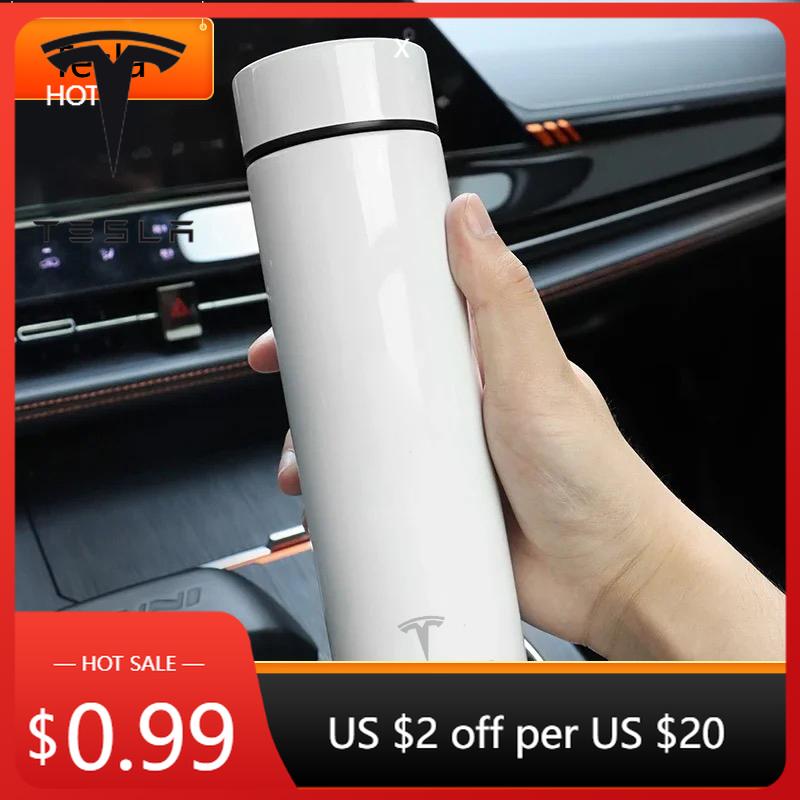 Adesivo per Auto Tazza Termica per Auto Tesla da 500 ml Tazza dell'Acqua Tazza Termica per Caffè Tè per Tesla Model 3 Y S X Cybertruck Juguete Roadste