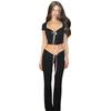 Streetwear Girl Set With Polyester Splicing For Casual Summer Wear