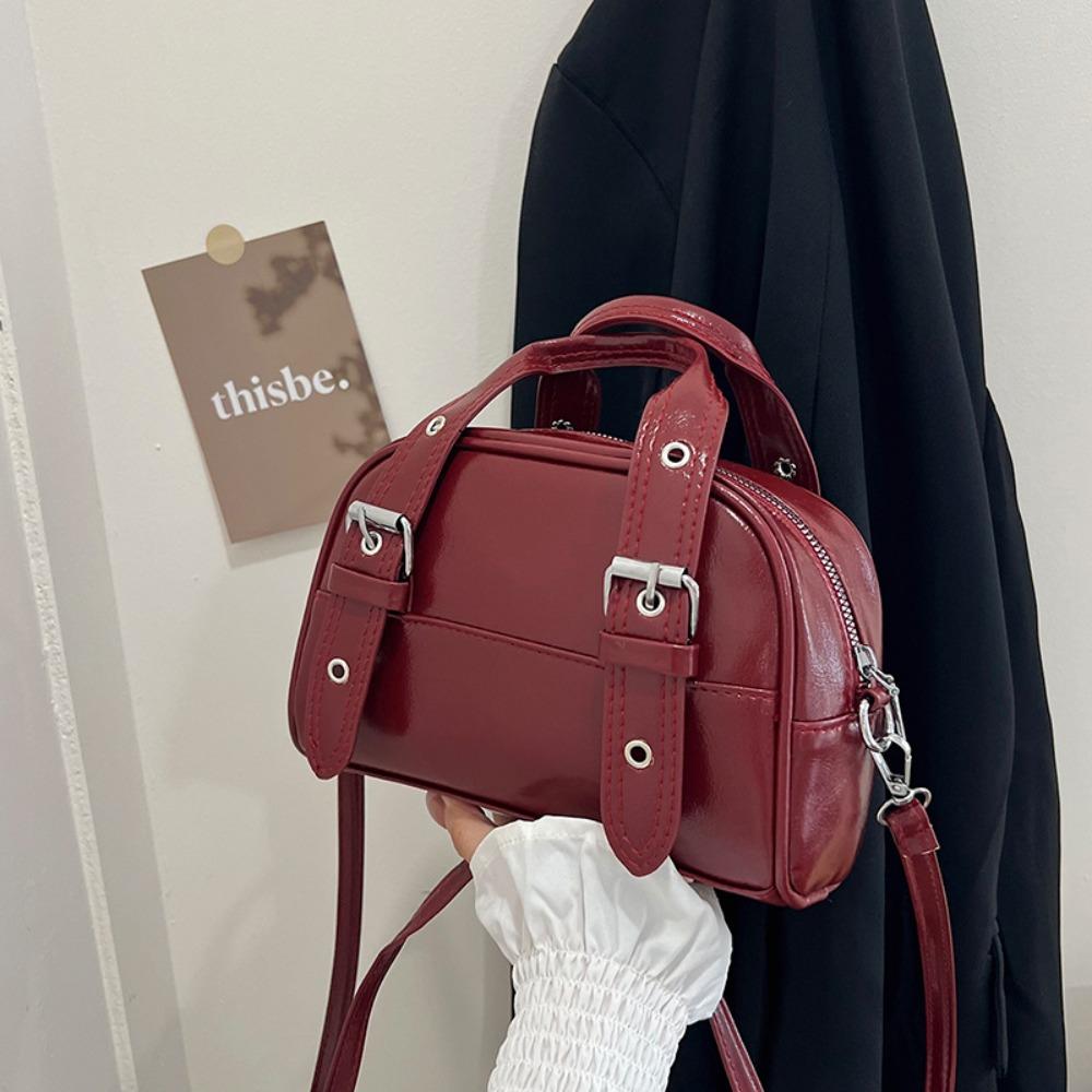 

Винтажная сумка через плечо с пряжкой, роскошная женская сумочка, новая сумка-кроссбоди Boston, женская красный