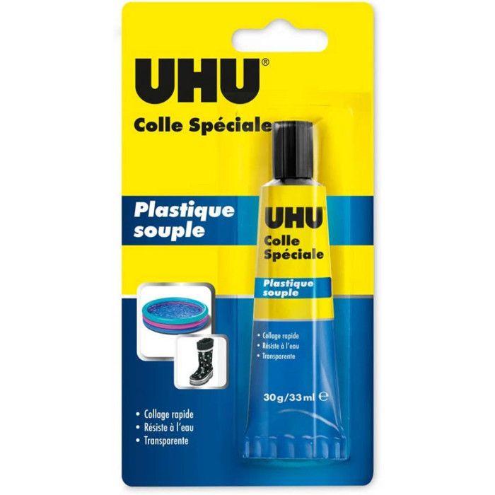 Colle - UHU - Plastique souple - 30 g - Adhérence optimale - Facile à utiliser