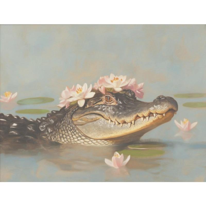 Black Dog Cat In Water Lilies Monet Vintage Funny Classic Painting Poster Canvas Painting Wall Picture Bedroom Living Room Decor