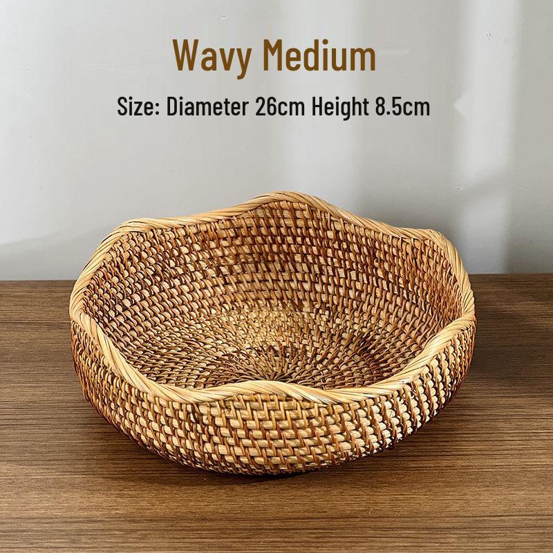 Rattan Woven Round Fruit Storage Basket