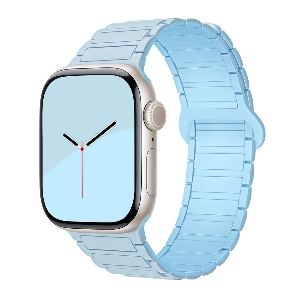 Compatible Silicone Magnetic Buckle Band for Apple Watch Series 1-11, Ultra 3, SE 3 Three-Bead Style