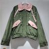 Trendige Retro-Kontrastfarben-Patchwork-Graue Cordjacke Damen, Neuer Trendiger Mode-Mantel