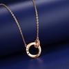 Mobius Couple Double Ring Necklace Female Korean Version Niche Light Luxury High Sense Couple Gift Girl Premium
