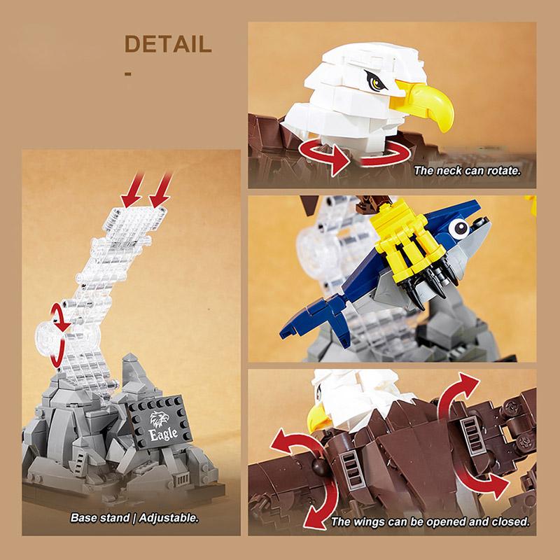High-Standard Cretive Moc Premium-Quality 1214Pcs First-Class Bald Top-Grade Eagle Construction-Kit Superior-Grade Construction-Set Superior-Grade