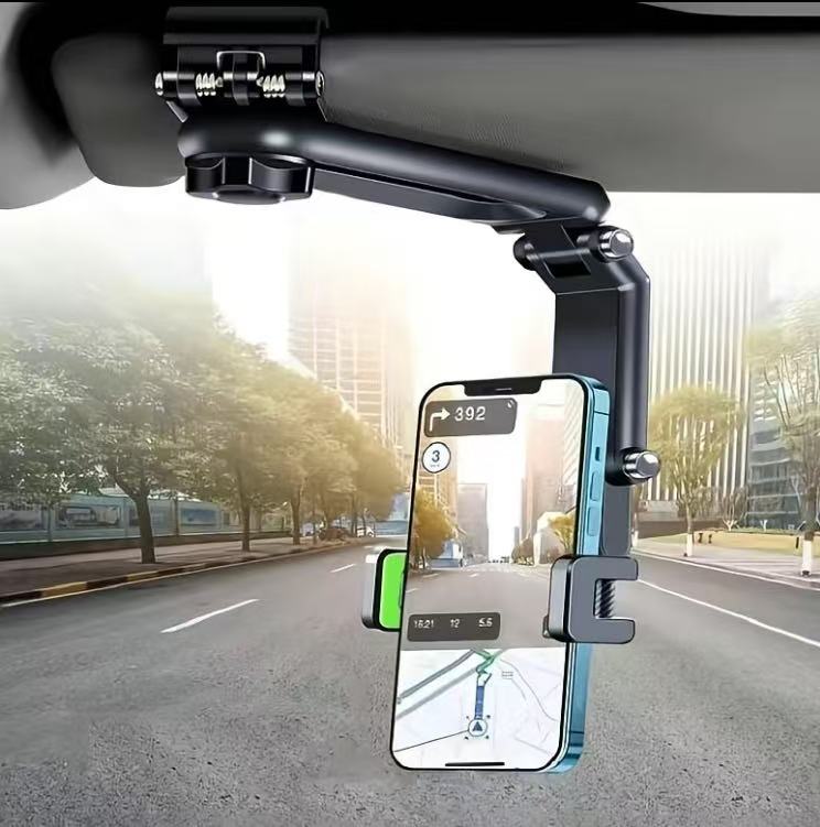 Multifunctional Car Phone Mount, Sun Visor & Backseat Shooting Bracket, Desktop & Kitchen Cell Phone Holder for Navigation