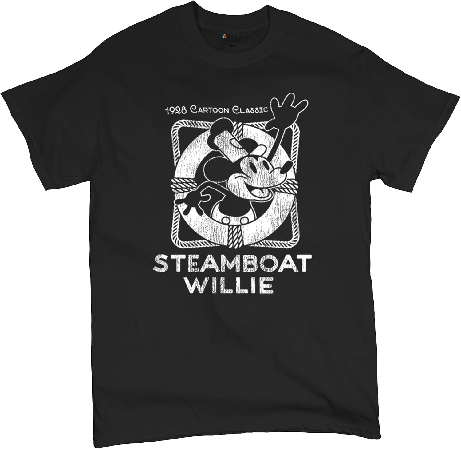 

Steamboat Willie Vintage Life Preserver T-Shirt 1928 Cartoon Classic Timeless Retro Iconic Mouse Beach Men s Tee S разноцветный