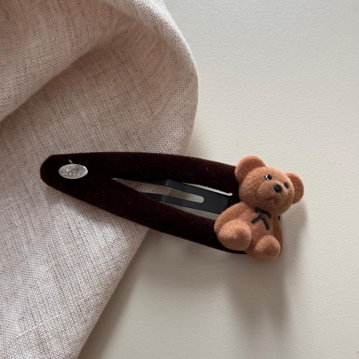 

Korean Cute Cartoon 3D Plush Bear Hair Clips Girl Cartoon Soft Girl One-piece Clips BB and New Hair Accessories