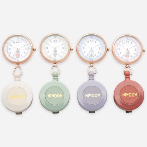 Fieldwork Women's Analog Pocket Watch with Reel, Luminous Moomin Nurse Watch, Small, Little My, White, MOM020-1
