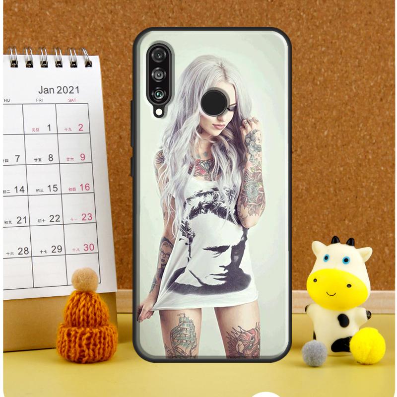 Sexy Tattoo Girl For Huawei Nova Y61 Y60 Y70 Y72 Y73 Y90 Y91 12i 11i 3i 7i 8i 9 10 SE P20 P40 P30 Lite Case