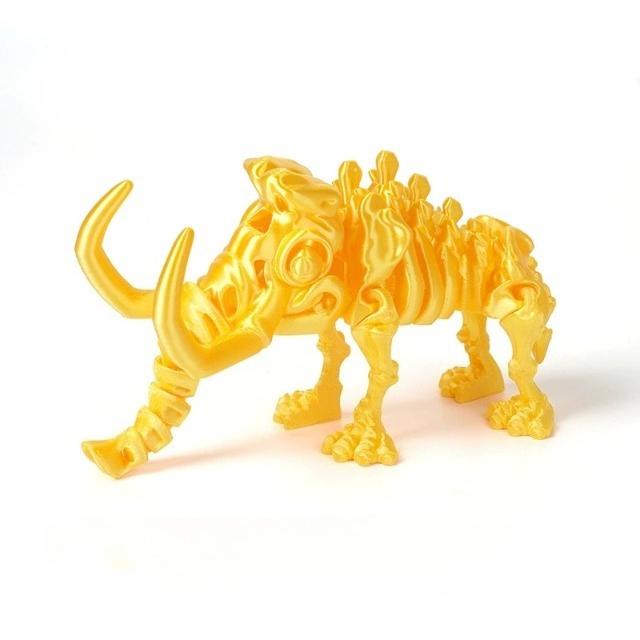 3D Printing Mammoth Dinosaur Model – Full Jointed Movable Figurine, Realistic Desktop Craft Ornament & Gift